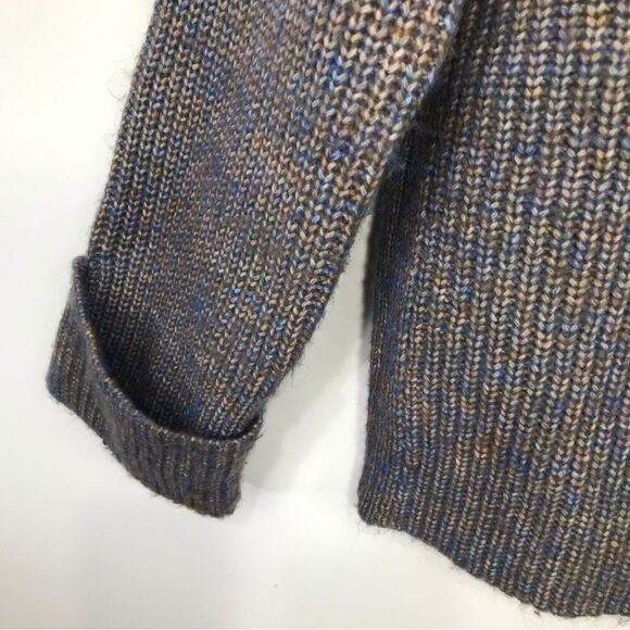 Ann Taylor Brown Blue Marled Knit Chunky Turtleneck Pullover Sweater - Picture 8 of 14